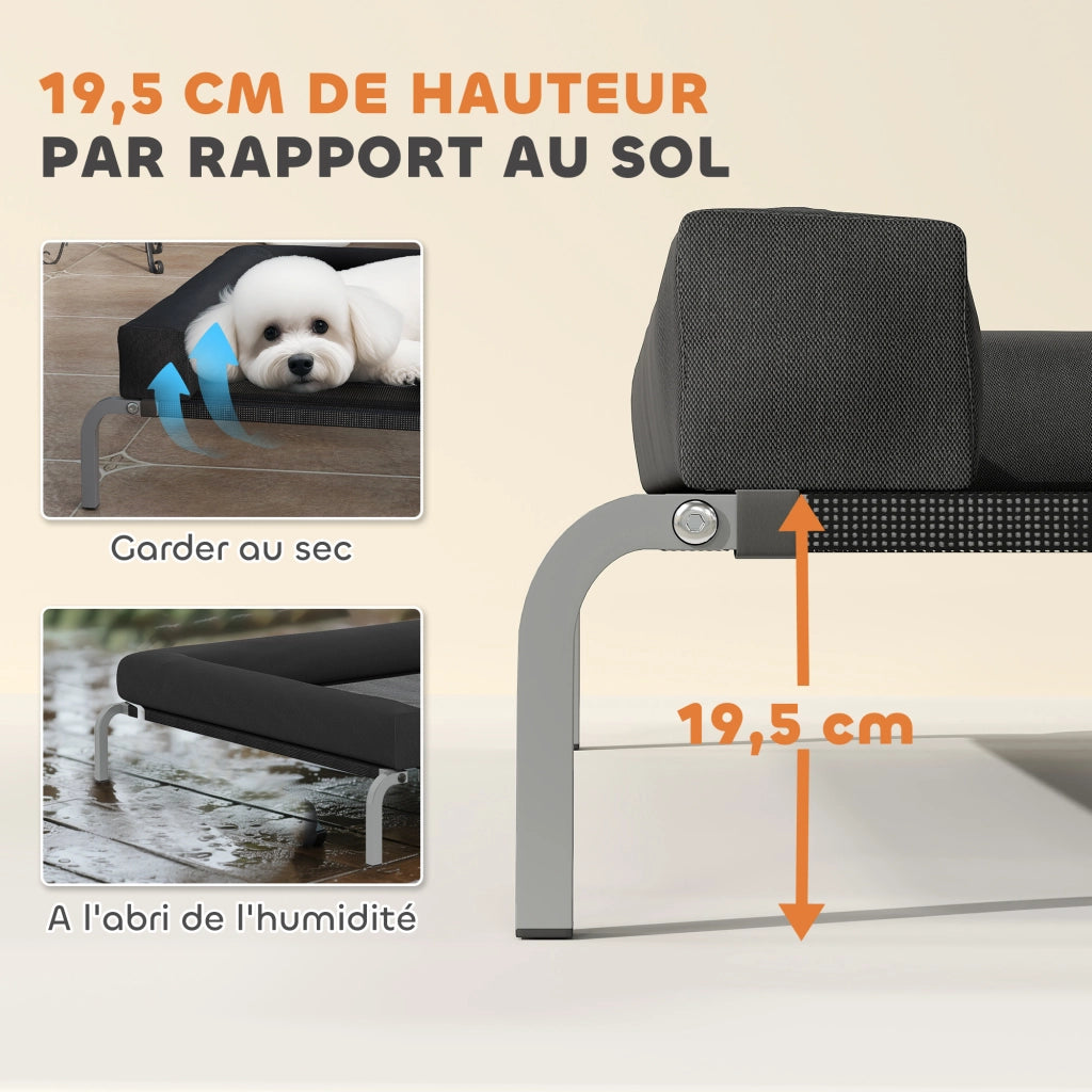 Letto per Cane Raffrescante ¨C zephmum ¨C Nero 90x65x30 cm