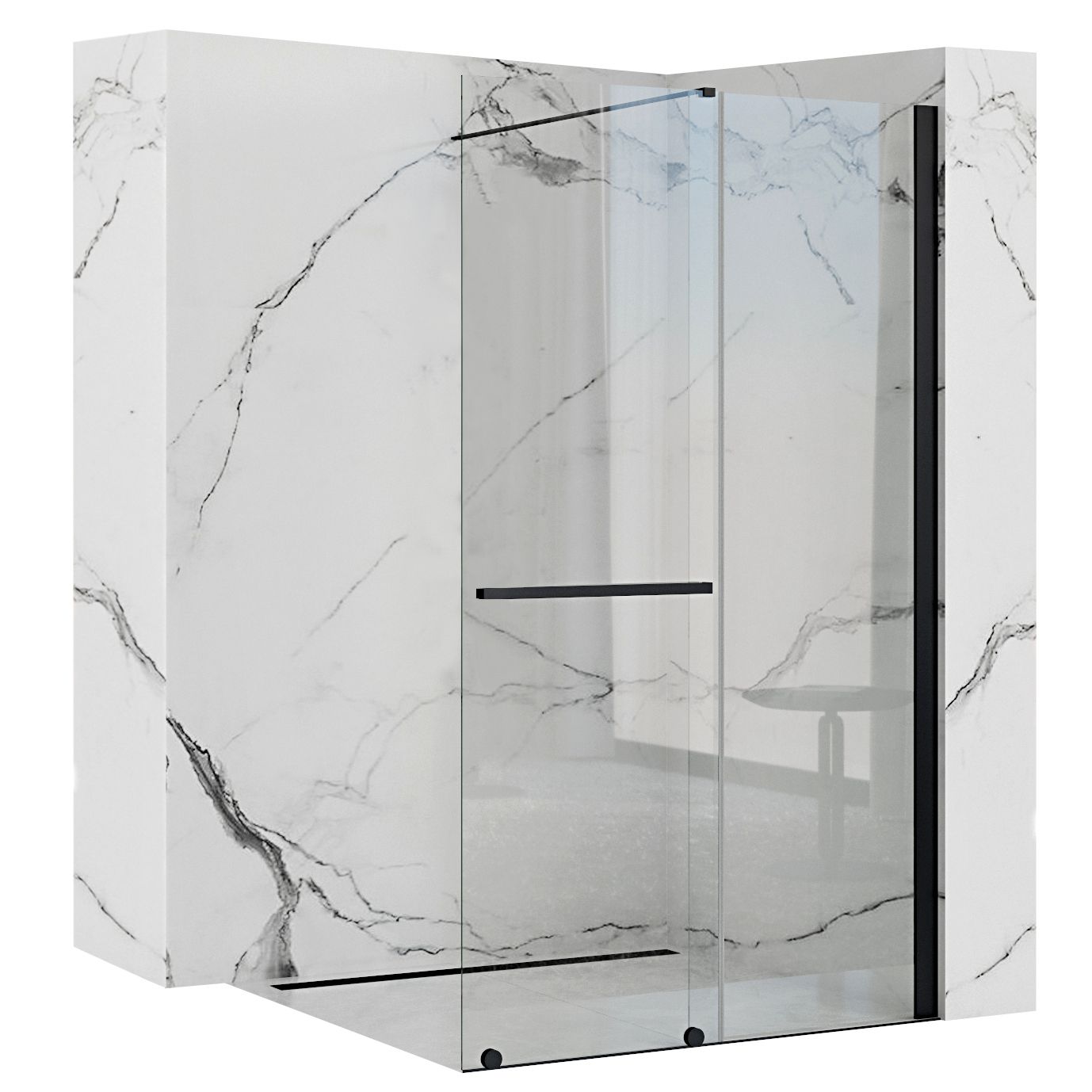 Parete Doccia Rea Cortis Black 120