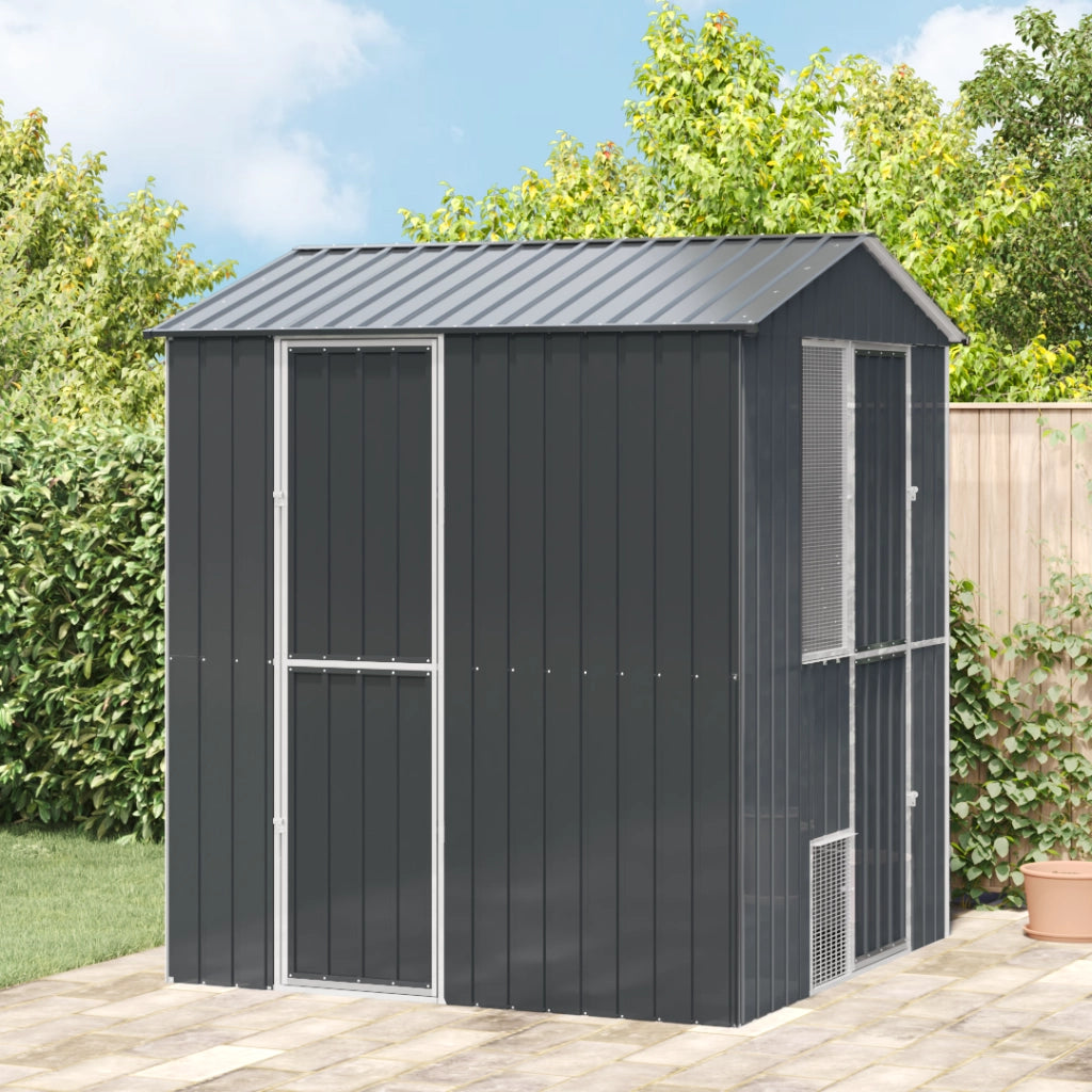 Aviario per Uccelli Antracite 210x215x247 cm Acciaio