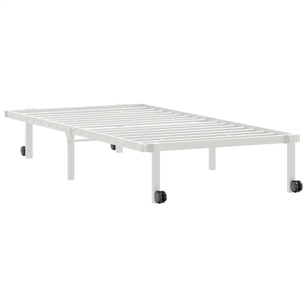 Giroletto senza Materasso Pieghevole-Struttura Letto Bianco 90x190 cm Acciaio