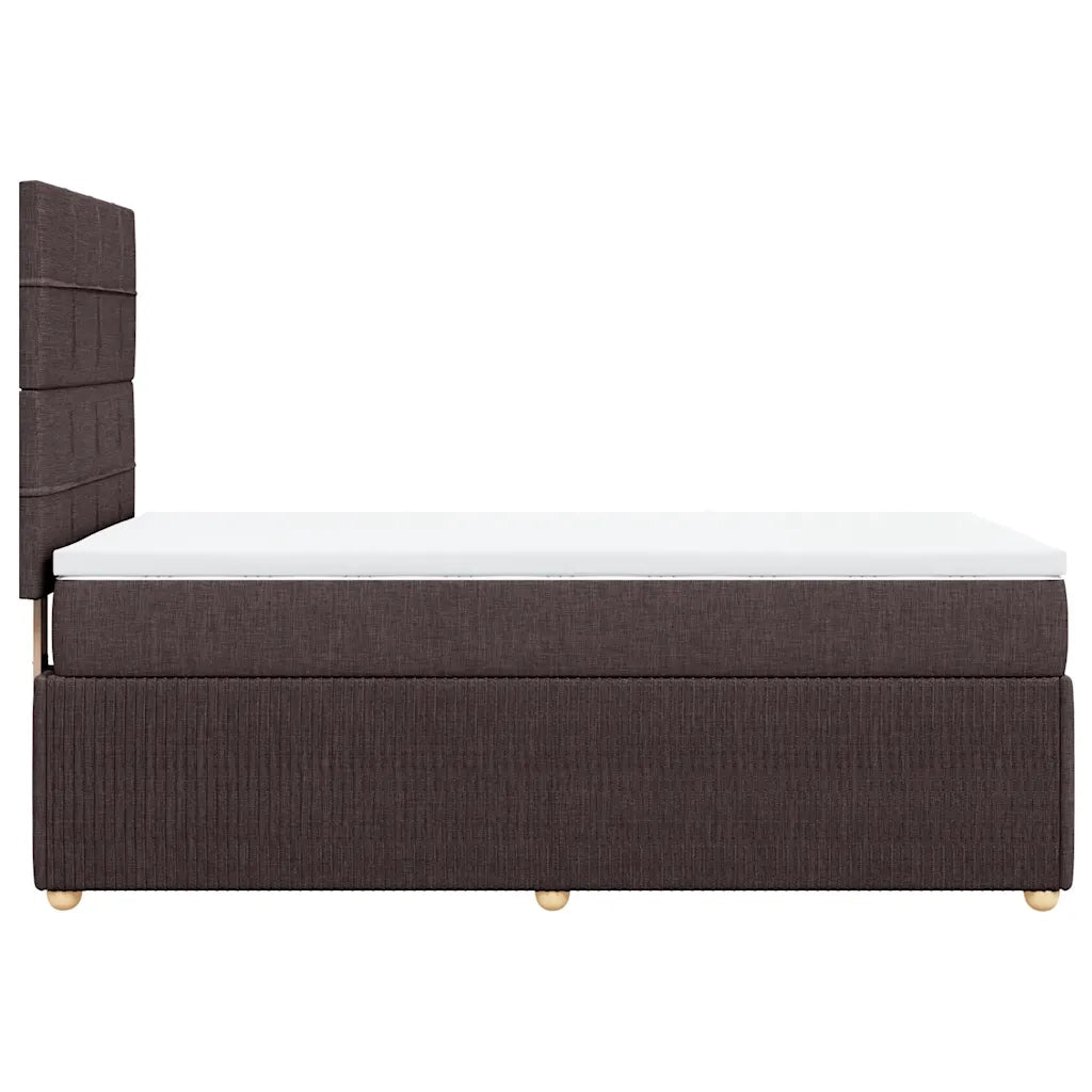Giroletto a Molle con Materasso Marrone Scuro 90x200 cm Tessuto