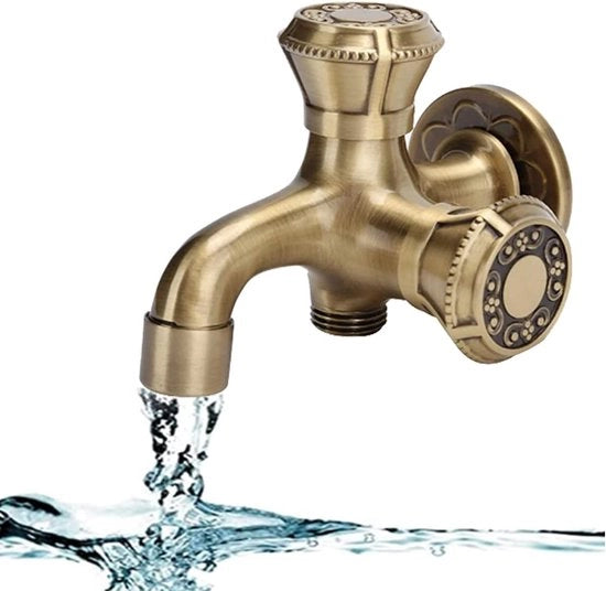 Montaggio a muro - Rubinetto - Stile antico - Acciaio - Maniglia - Lavanderia - Bagno - Lavatrice - Rubinetto a temperatura variabile - Esterno - Adatto per - Rubinetti - Modello antico