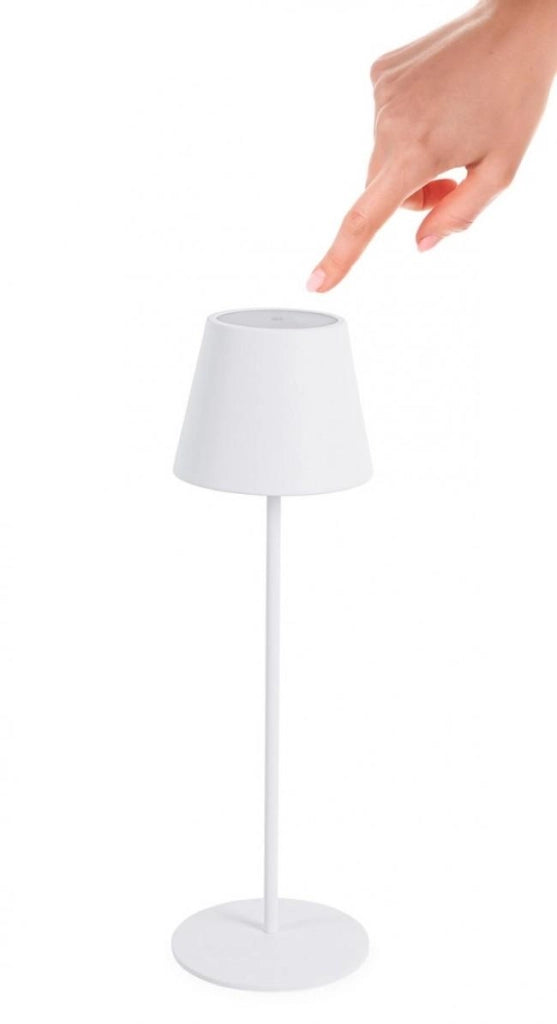 Lampada da Tavolo Ø12x38 cm in Acciaio Bianco