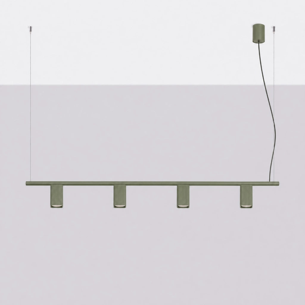 Lampadario RAYO 4 verde oliva