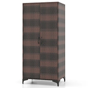 Armadio 72 x 50 x 157 cm con asta appendiabiti e 4 cubi portaoggetti stile moderno rattan marrone PE 20_0010304