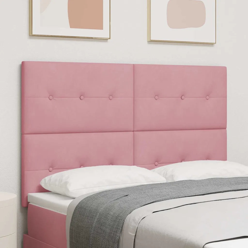 Testiera | Testata LED con strisce LED Rosa 160 cm Velluto