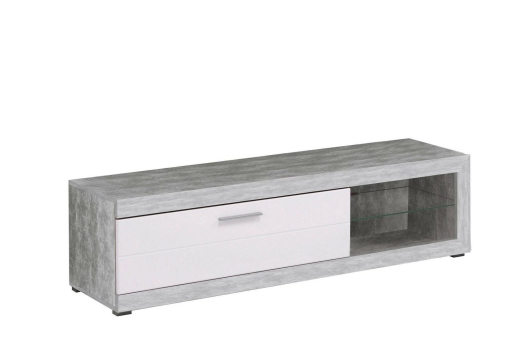 Mobile Tv Emily Cemento-Bianco 181X43,5 - Bizzotto