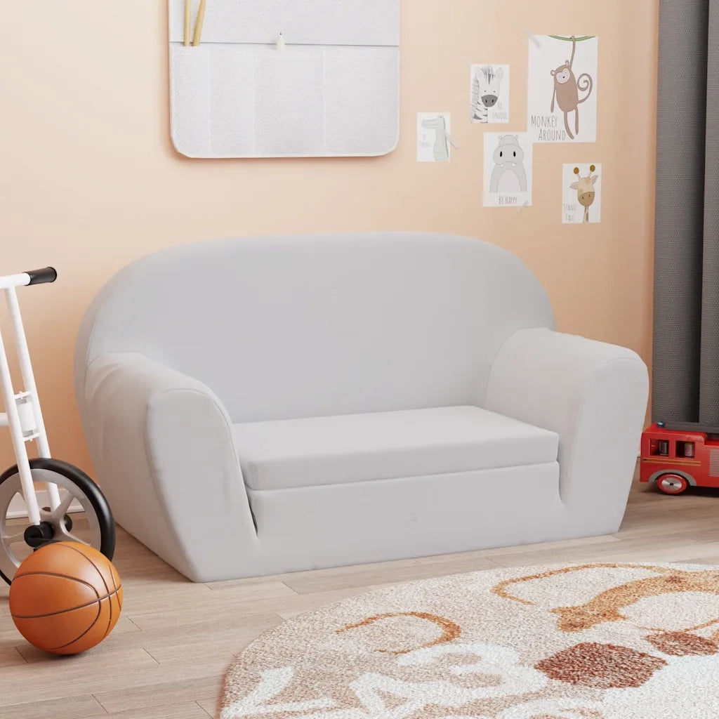 Poltrona-Divano Sedia-Poltroncina Letto per Bambini Grigio Chiaro
