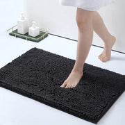 Matte Antiscivolo in Microfibra a Tappeto Chenille, Assorbente, Alto Pelo, 40 x 60 cm, Grigio Scuro