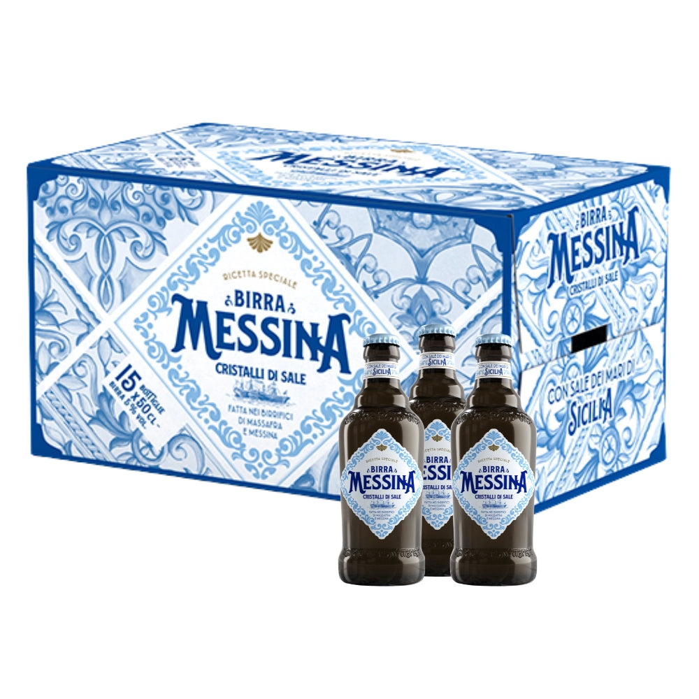 Birra messina cristalli di sale ricetta speciale 15 bottiglie da 50 cl