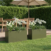 Vaso da giardino 2 pz Verde Oliva 100 x 30 x 50 cm 8005631