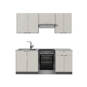 Cucina componibile Fame-Line GrigioBeige/Antracite 200 cm, PL Marmo Vicco