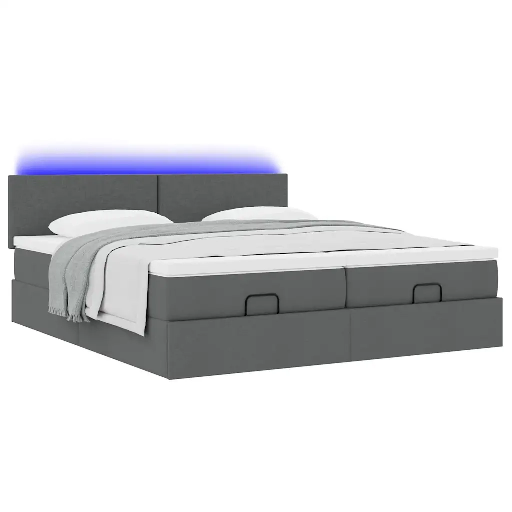 vidaXL Struttura Letto Pouf con Materassi 180x200 cm in Tessuto