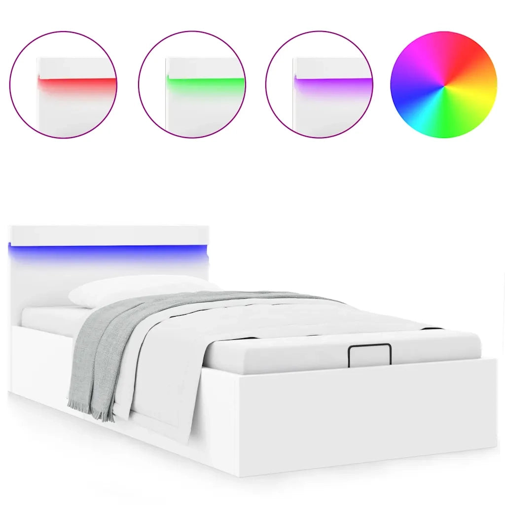 Giroletto Contenitore Idraulico LED Bianco Similpelle 100x200cm 285547