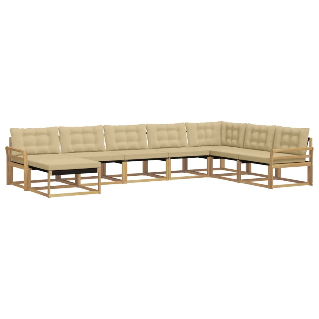 Set di divani da esterno 8 pz Bianco e Beige 3388975