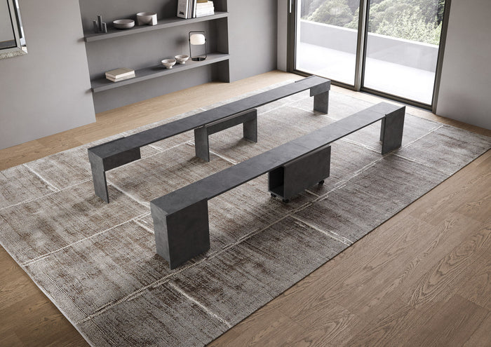 Panche Allungabili Inferiore e Superiore 72-300x26x60 cm Evolve Antracite Spatolato