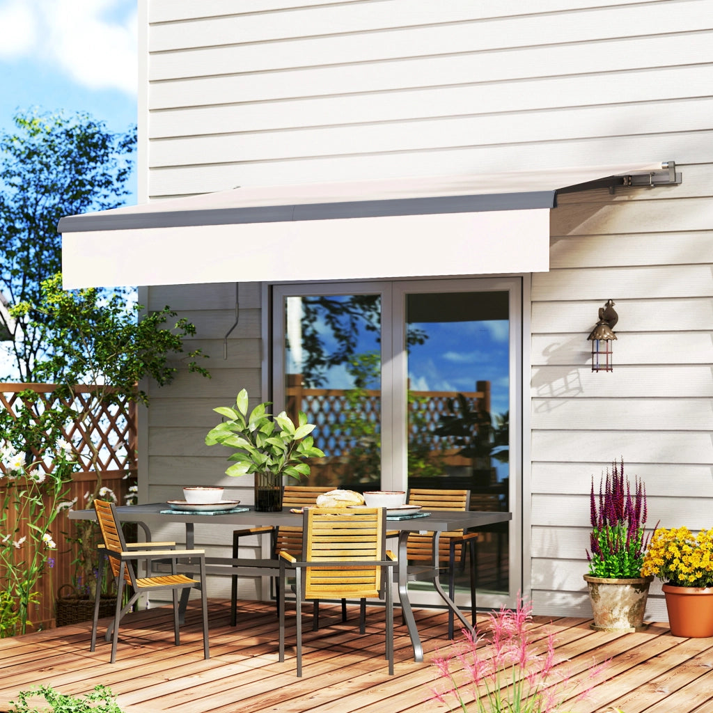 Tenda Manuale Retrattile per Giardino ¨C Minimal ¨C Crema 295x200 cm