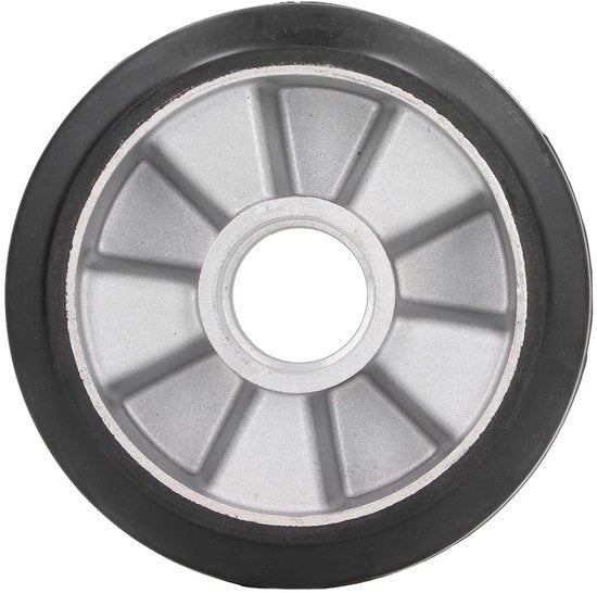 Ruota di Coda 180x50mm - Gomma Massiccio - Bocco di Acciaio Inossidabile - Alta Capacità di Carico - Resistente ai Sfregamenti - Antiscivolo - Ruota di Coda per Trasporto