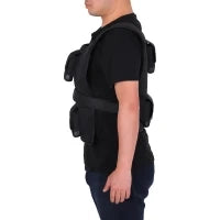 Gilet Fitness da Allenamento da 30 kg regolabile, in Tessuto Oxford e Acciaio, 36x52 cm, Nero