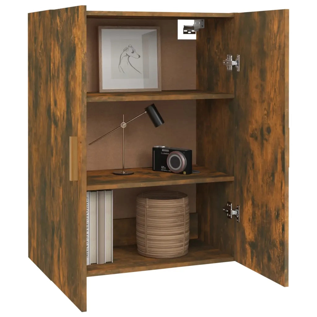 Armadietto Pensile a Parete Rovere Fumo 69,5x34x90 cm 817381