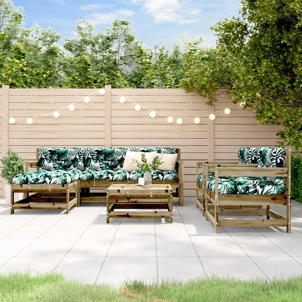Set Divani da Giardino 7pz con Cuscini Legno Impregnato di Pinocod mxl 101154