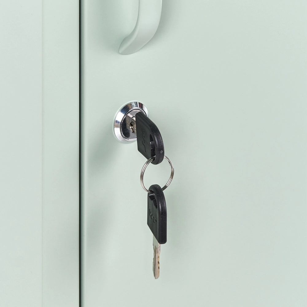 Armadio metallico Armadietto metallico verde con 5 ripiani e barra moderna per ufficio domestico