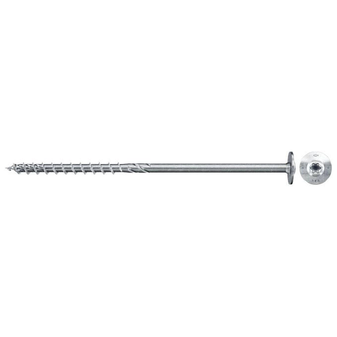Fischer 568167 PowerFast FPF II-WTP Vite per legno con filettatura parziale testa flangiata TX40 lunghezza 220 mm diametro 8 mm colore Zinco
