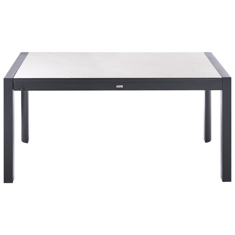 Tavolo da pranzo da giardino allungabile con piano in HPL beige e struttura in alluminio 160/220 x 90 cm Resistente ai raggi UV, all'acqua e alla ruggine