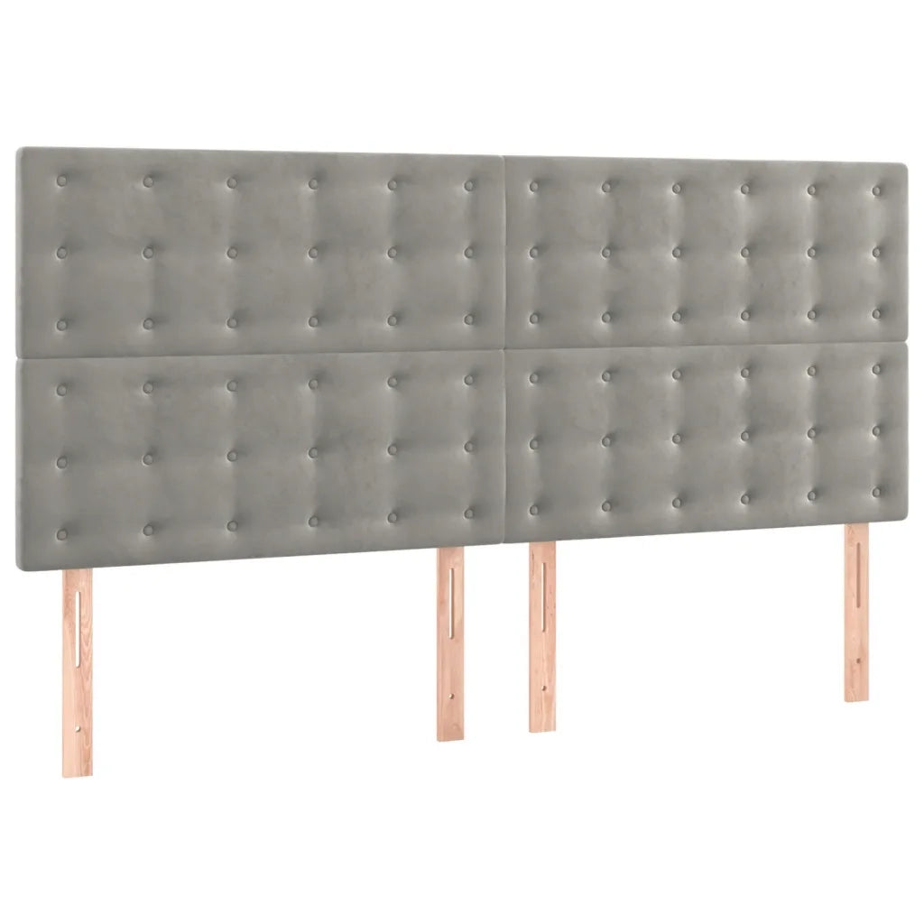 Giroletto a Molle con Materasso Grigio Chiaro 200x200cm Velluto 3138103