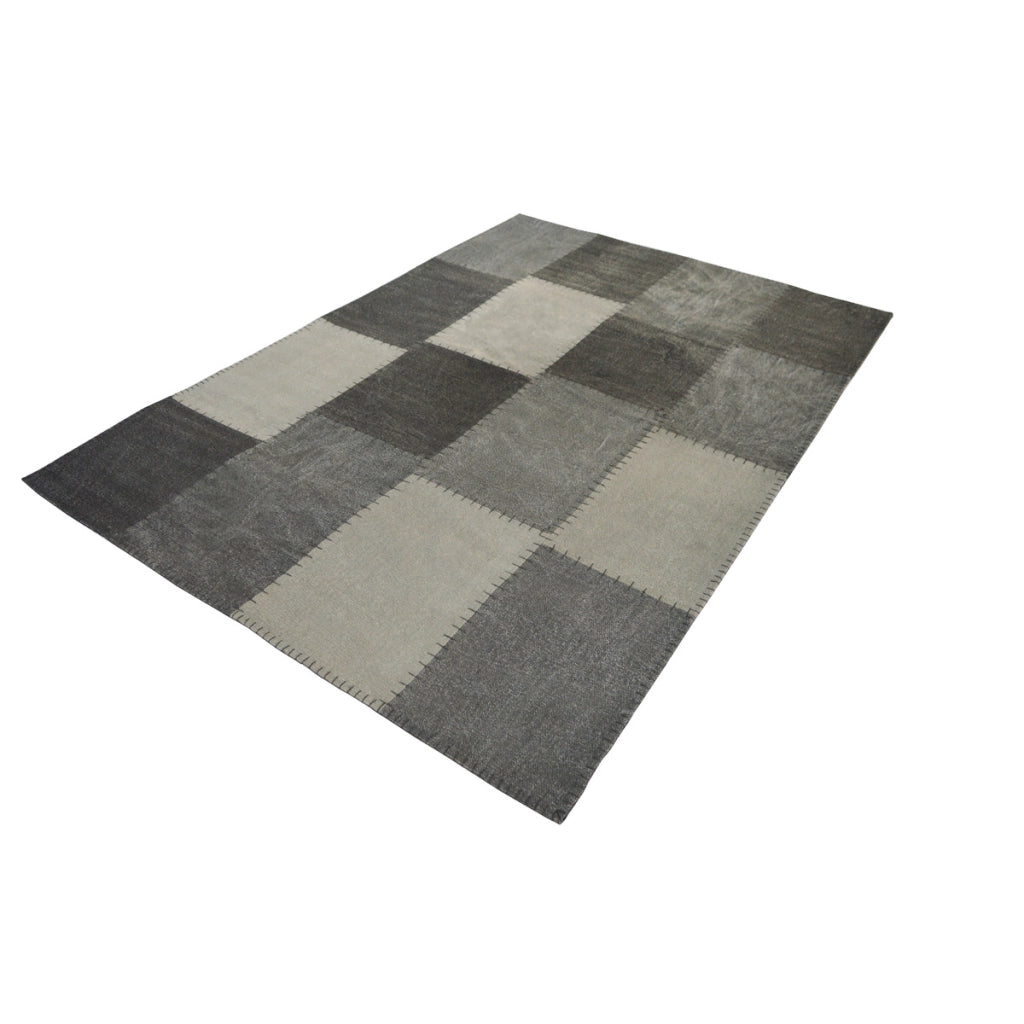 Tappeto Vintage Lyrical 110 in Cotone Patchwork Grigio