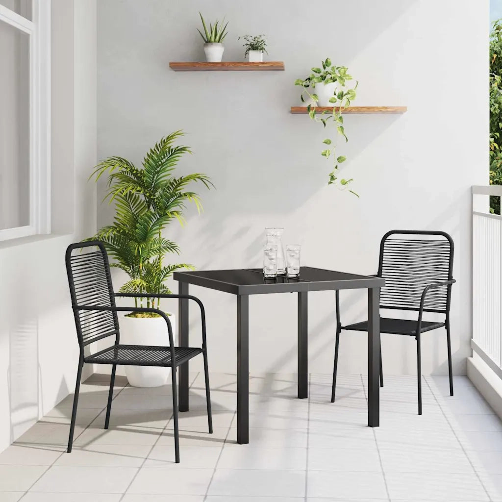 Set da Pranzo per Giardino 3 pcs Nero 3379156