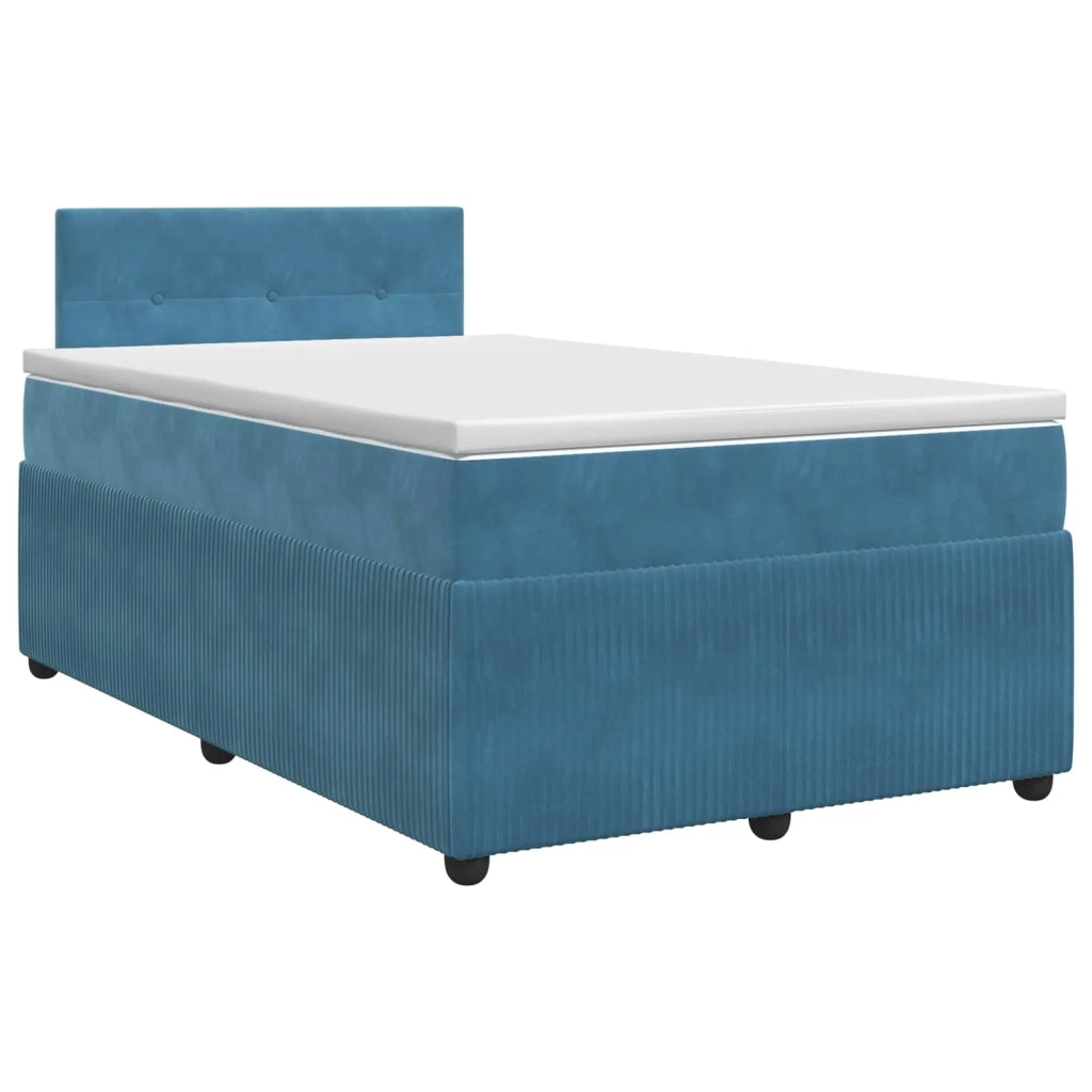 Letto box spring con materasso Blu Scuro 120 x 200 cm Velluto 3451659