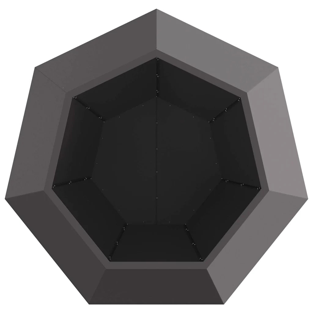 Fioriera 2 pcs Nero 100 x 100 x 80 cm Acciaio