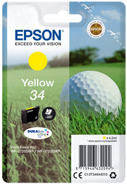Epson Golf ball Singlepack Yellow 34 DURABrite Ultra Ink