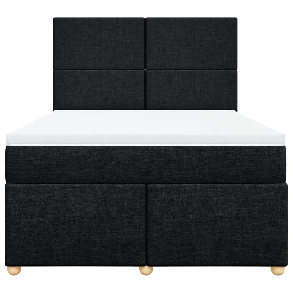 Giroletto a Molle con Materasso Nero 140x190 cm in Tessuto