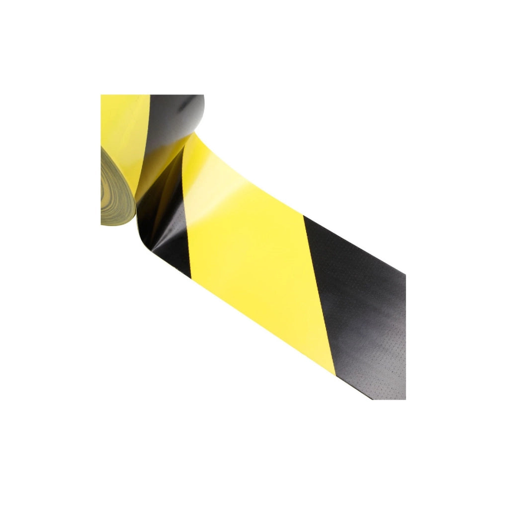 Nastro adesivo segnaletico nero giallo 50x33 mt antinfortunistica edilizia segnale