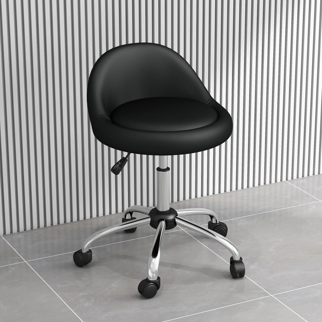 Sgabello da lavoro girevole e regolabile ¨C zephmum ¨C nero e argento 50x50x83 cm