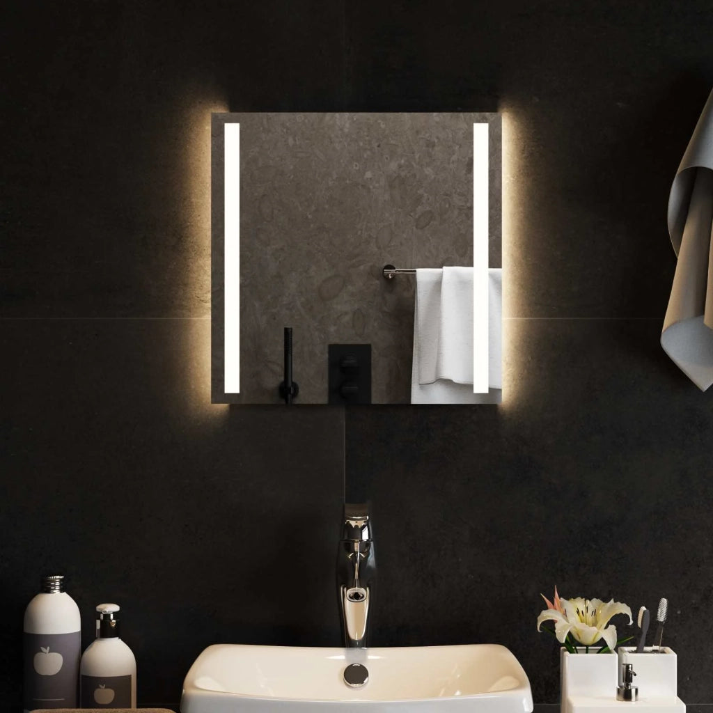 Specchio da bagno LED Trasparente 40 x 40 cm vetro temperato 42045788