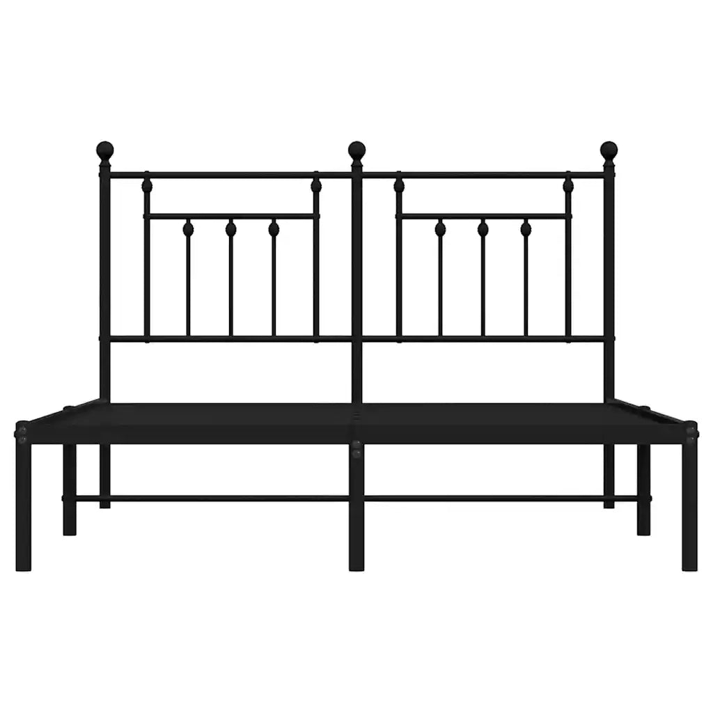Giroletto con Testiera in Metallo Nero 150x200 cm 353539