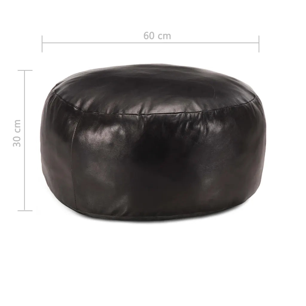 Pouf Nero 60x30 cm in Vera Pelle di Capracod mxl 130132