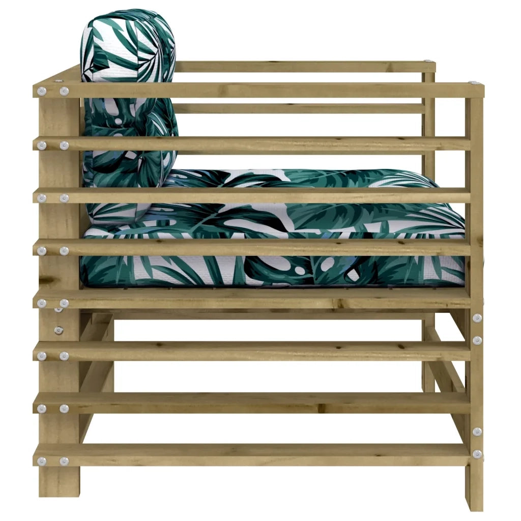 Sedia da patio-Sedie da Giardino con Cuscini 2 pz in Legno Impregnato di Pino 887421