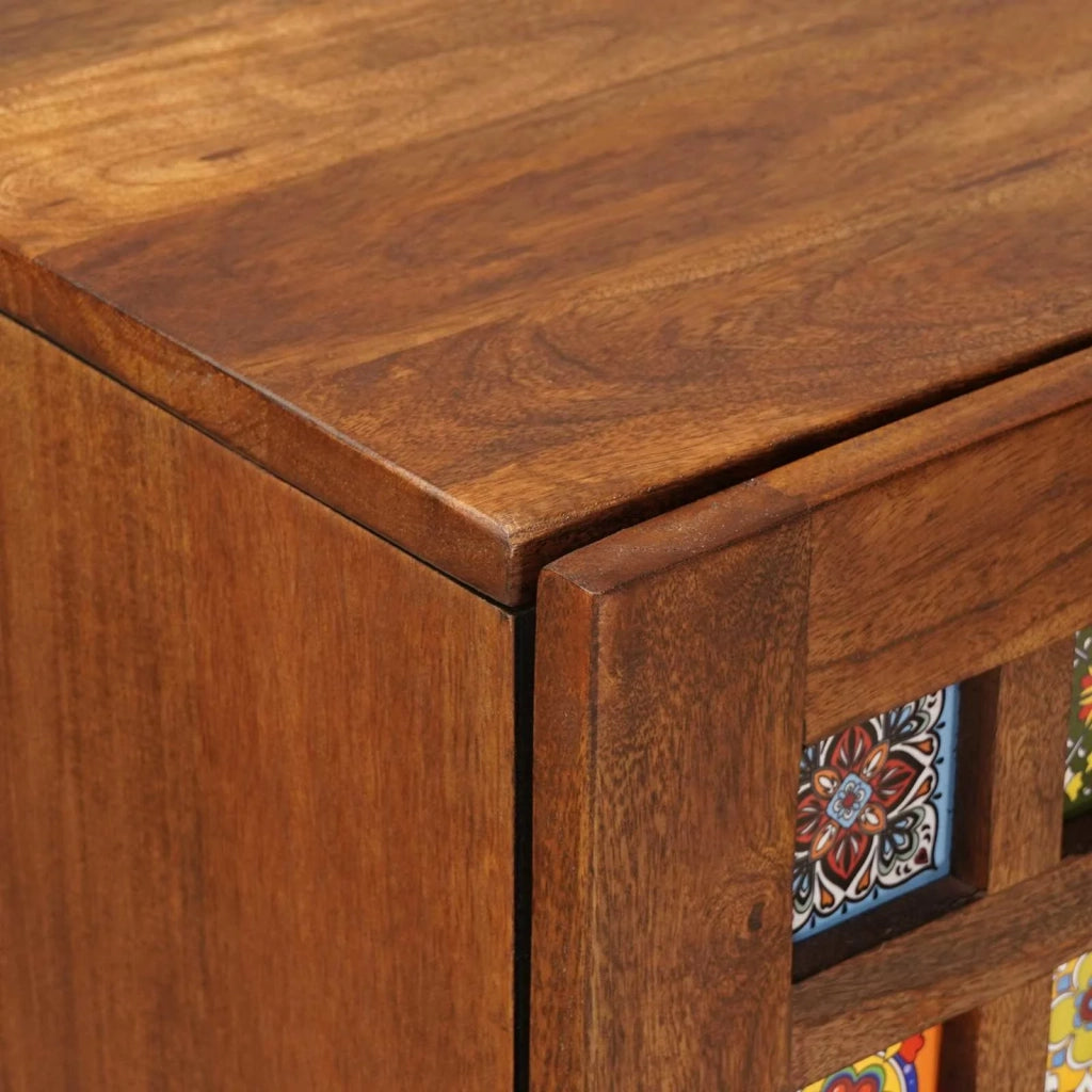 Credenza-Buffet-Armadio da cucina Noce 40 x 33,5 x 110 cm Legno di mango massello