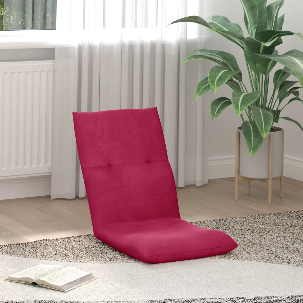 Sedia da Pavimento Rosso Vino 46 x 50 x 61 cm Velluto 42028178