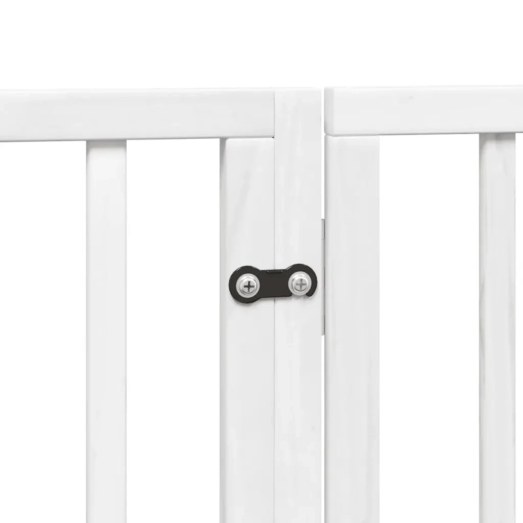 Cancello Cani Porta Pieghevole Bianco 12 Pannelli 640 cm Pioppo 3155562