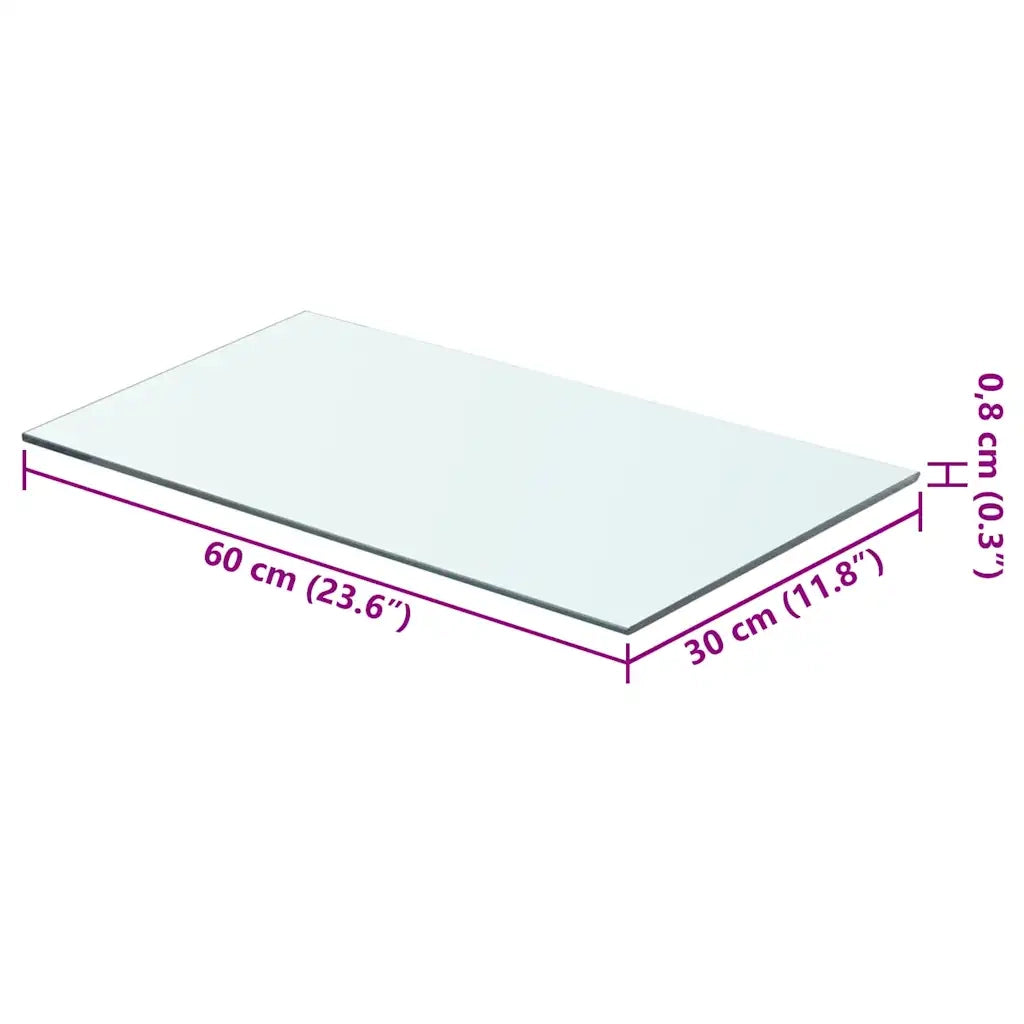 Mensola | Ripiano | Scaffale in Vetro Trasparente 60x30 cm