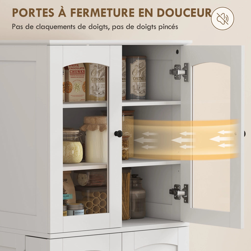 Cassettiera per cucina con ante in acrilico ¨C Zephmum ¨C Bianco 60x40x162 cm