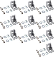 20 pezzi di materiali di fissaggio connettori angolari profilo aluminium 3030 foro 8 - 90 gradi connettori angolari sostegni parete connettori a rientro angolare