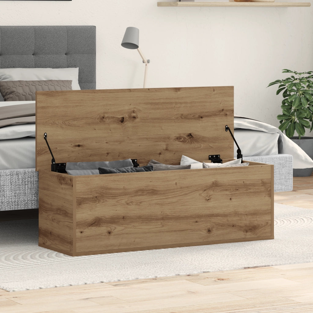 Scatola di Stoccaggio per la vitaXL in Rovere Artigianale 102x35x35 cm in Legno Ingegnerizzato