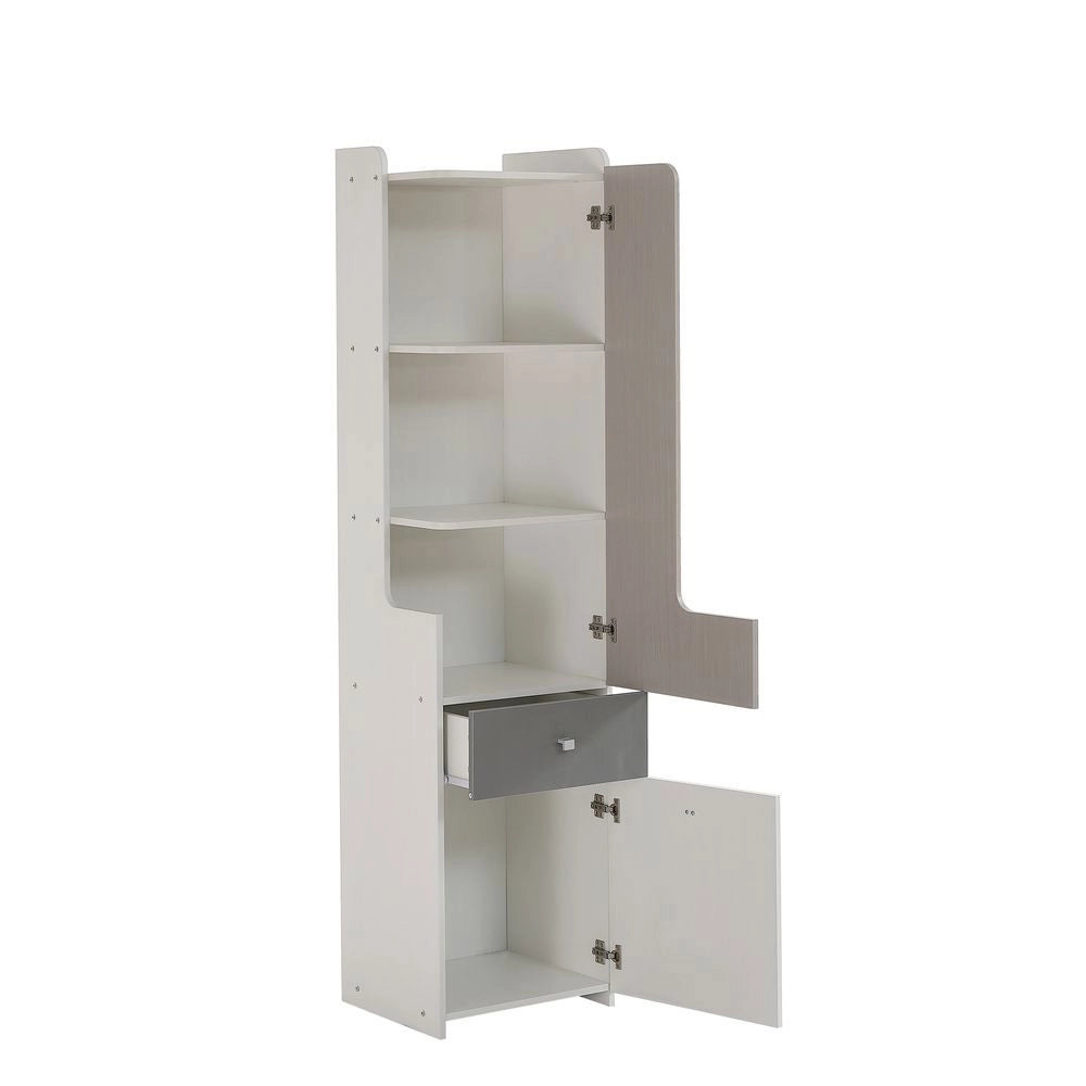 Libreria - Xylo - 140??35??180 cm - Porte ad L con Cassetti Bianco/Noce