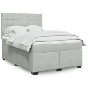 vidaXL Giroletto a Molle con Materasso Grigio Chiaro 140x200cm Velluto